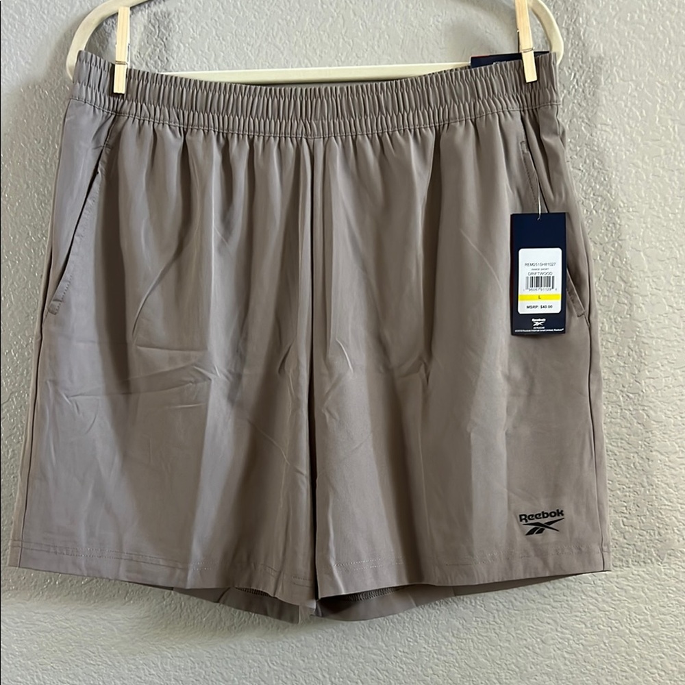 Reebok Tan Everyday Active 7” Shorts with Elastic Waistband